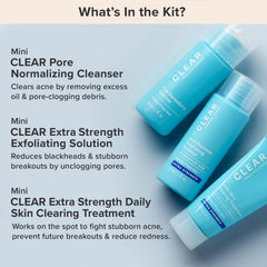 Paula's Choice CLEAR acne travel kit box showcasing 3-step routine.