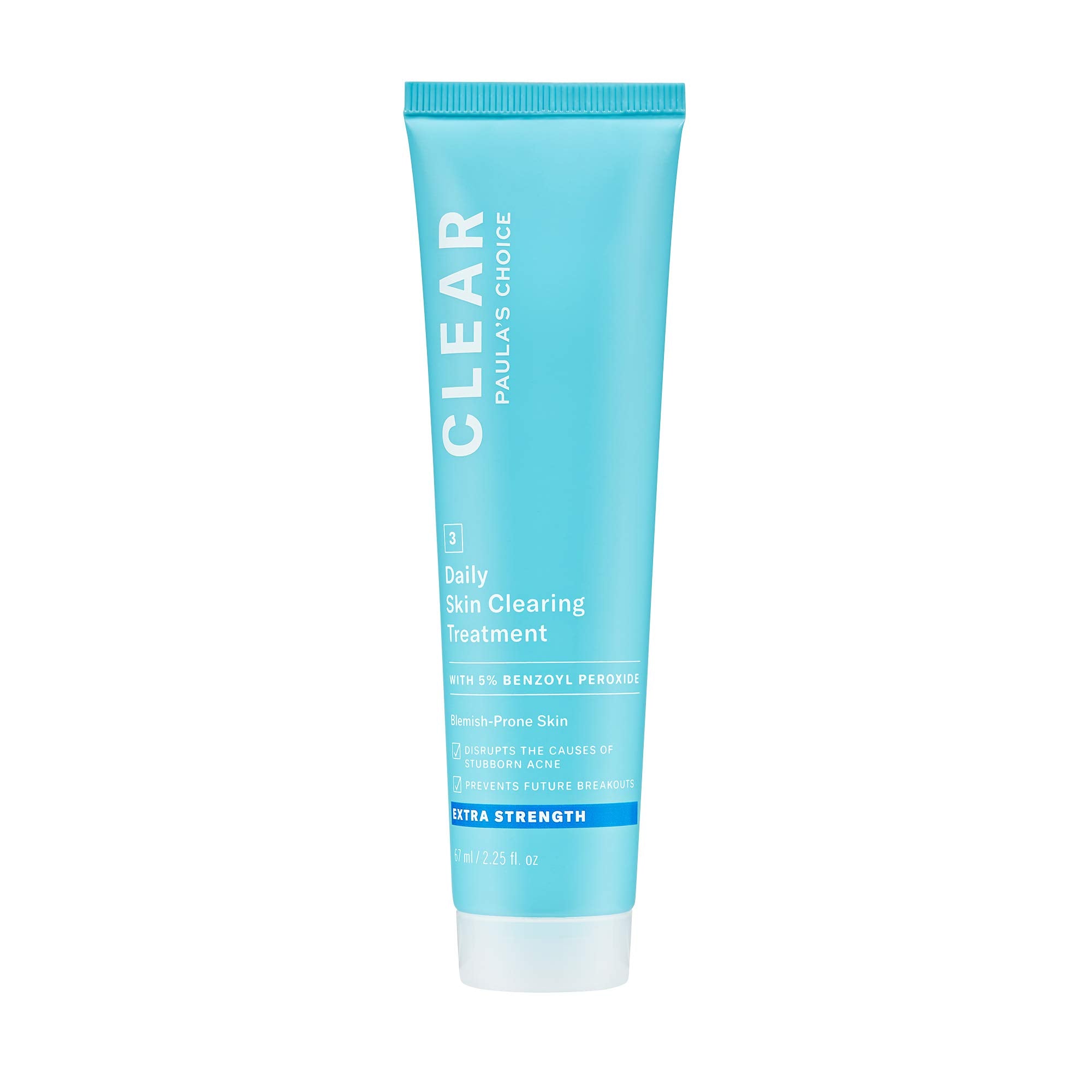 Paula's Choice CLEAR bottle shown for daily acne support and oil control