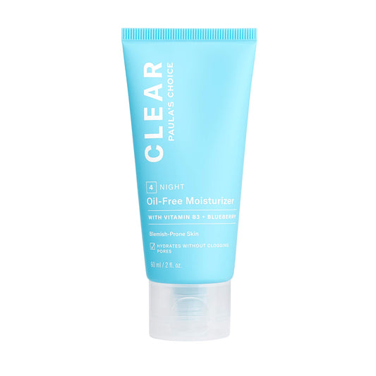 Paula's Choice CLEAR oil-free moisturizer bottle pump for lightweight hydration.