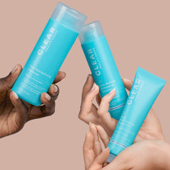 Paula's Choice CLEAR Regular Strength kit trio laid out for easy, beginner-friendly regimen.