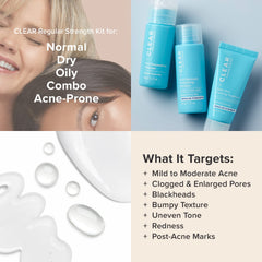 Morning routine shot from the Paula's Choice travel kit demonstrates steps.