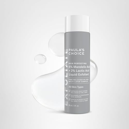 Paula's Choice daily-use exfoliant close-up suggests a gentle routine for sensitive skin