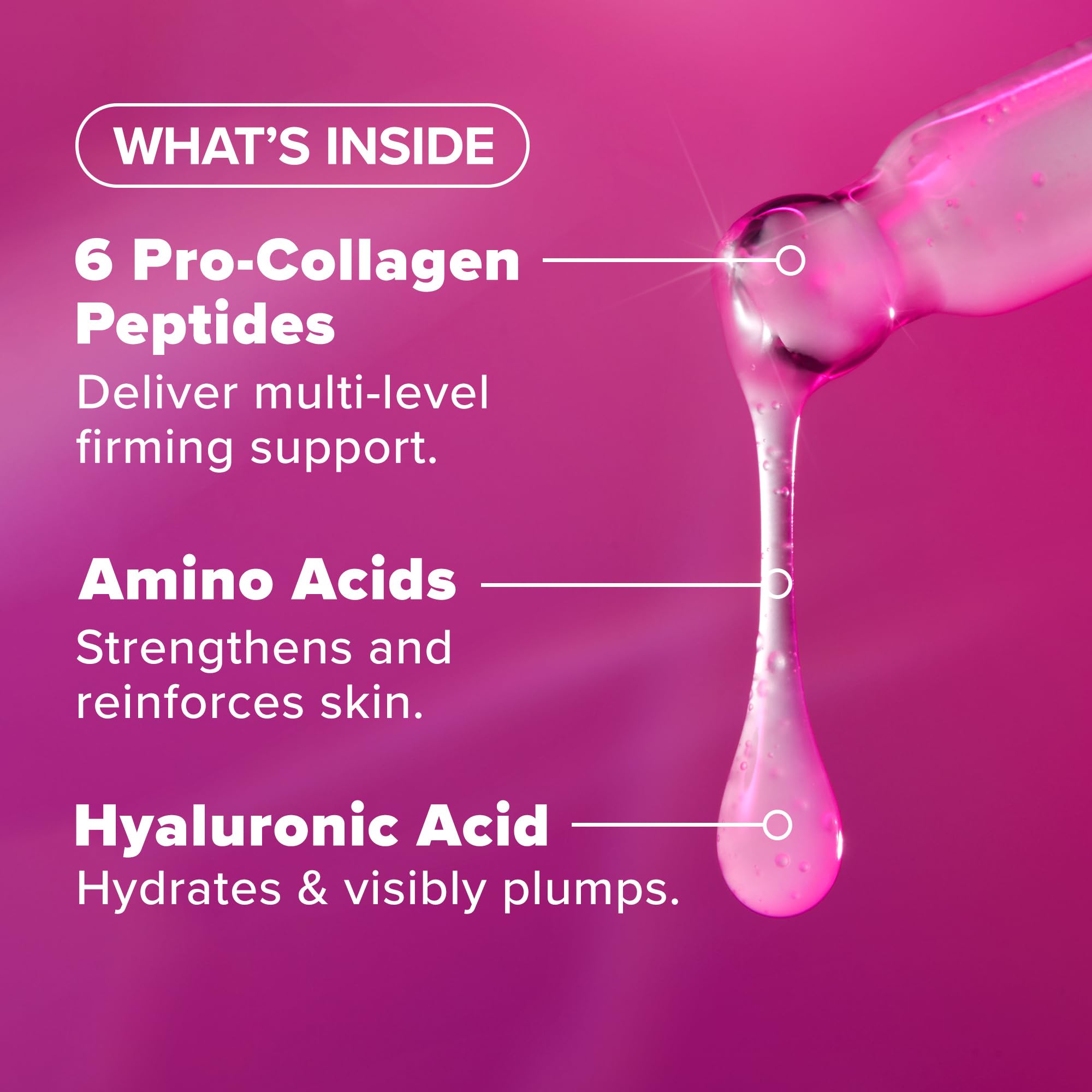 Hyaluronic acid closeup signals strong hydration and potential plumpness.