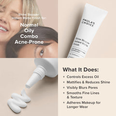 Dispensed primer from Paula's Choice oil-control formula for seamless wear.