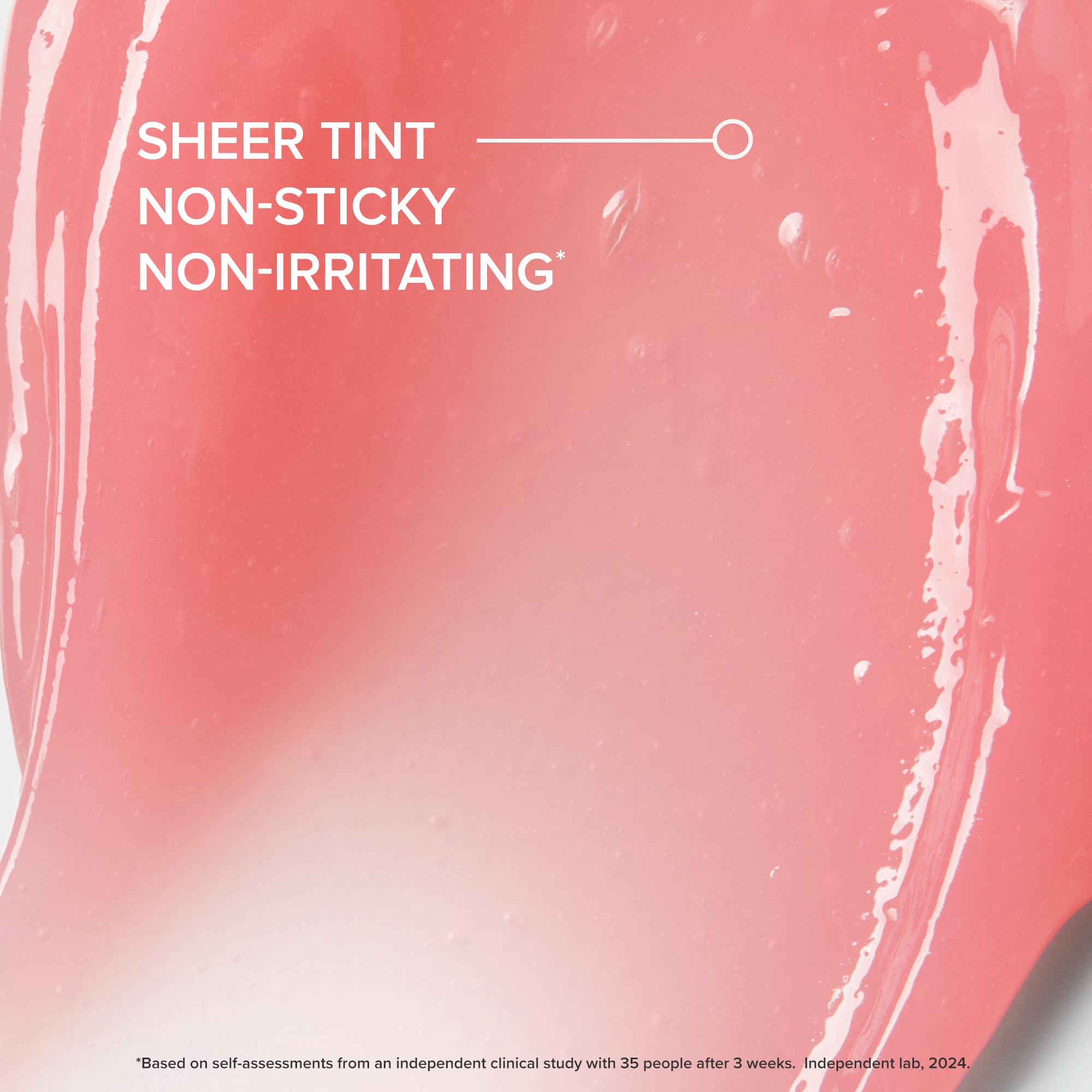 Close-up lip swatch showing sheer tint for fuller-looking lips