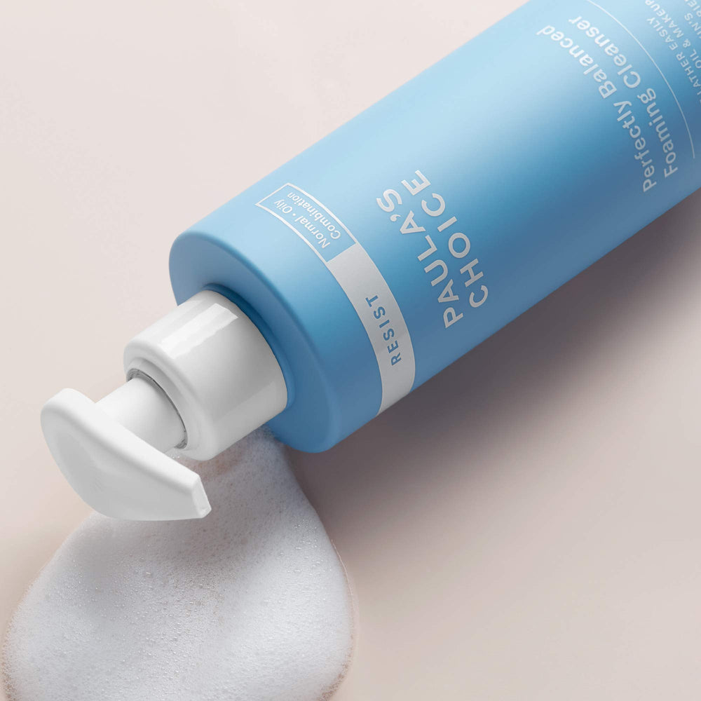 Paula's Choice RESIST creamy foam rinse demonstrates easy rinse-off