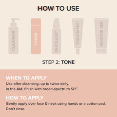 Pour action close-up suggests easy, precise application after cleansing.