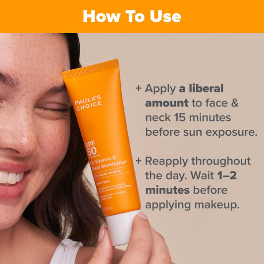 Paula's Choice sunscreen pump closeup showing easy-to-dispense formula for daily protection.