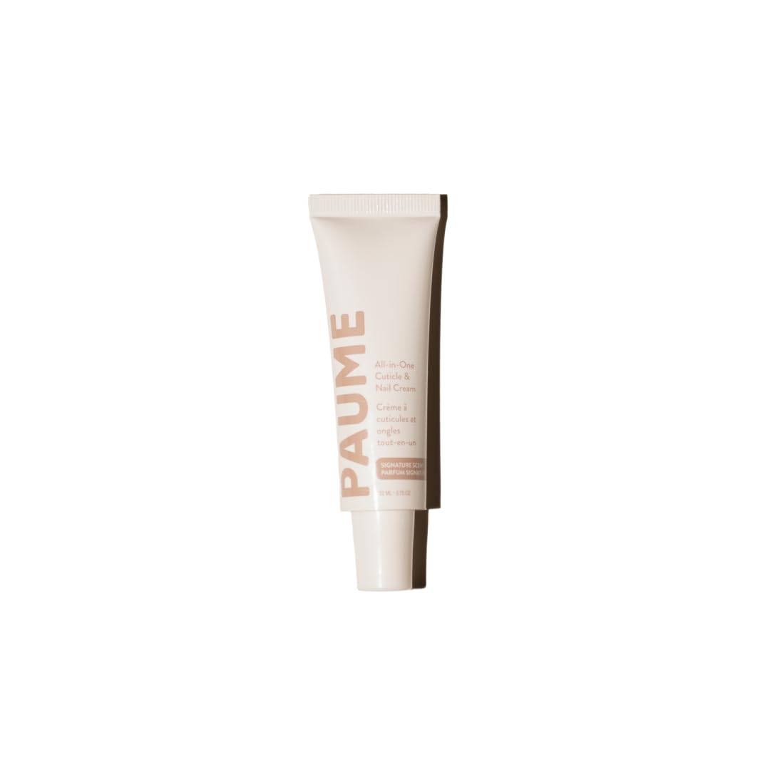 PAUME all-in-one cuticle and nail cream bottle close-up showing nourishing protection for nails