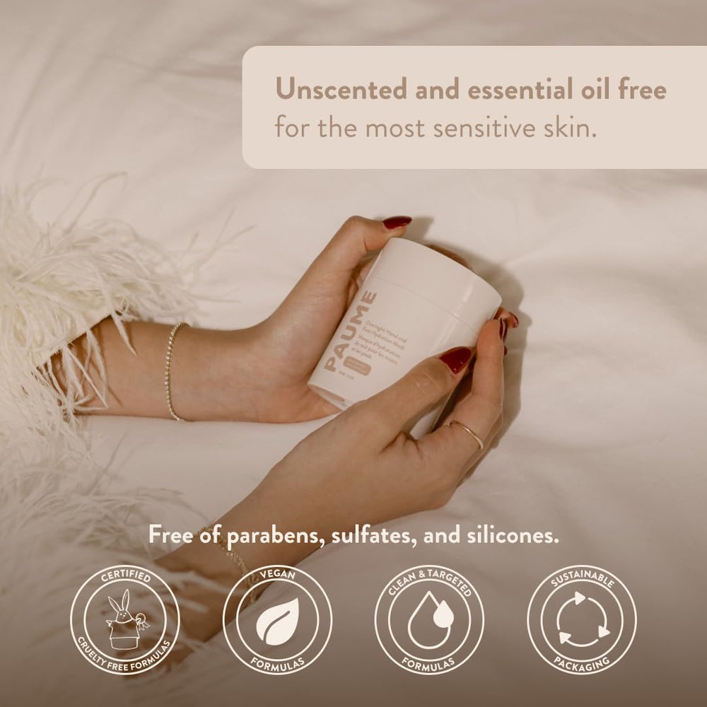 PAUME Overnight Mask texture swatch shows creamy, non-greasy feel