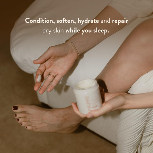 PAUME Overnight Mask application on hands demonstrates overnight hydration
