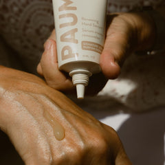 PAUME Renewing Hand Serum supports improved elasticity in aging hands.