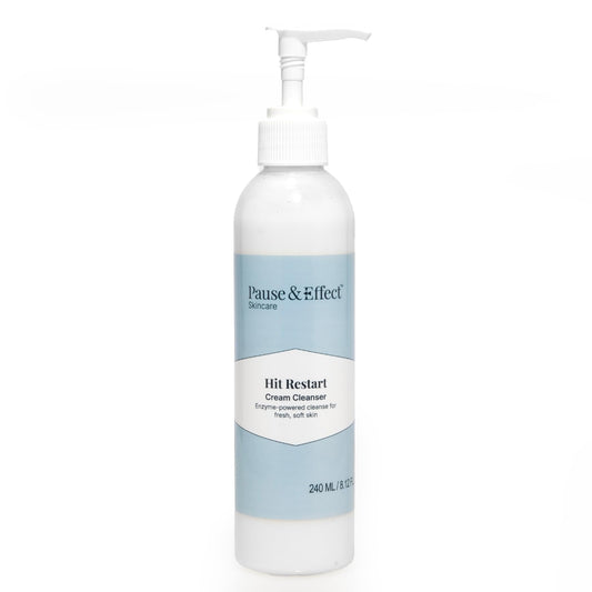 Pause & Effect Gentle Enzyme Cleanser bottle front for gentle cleansing and makeup removal