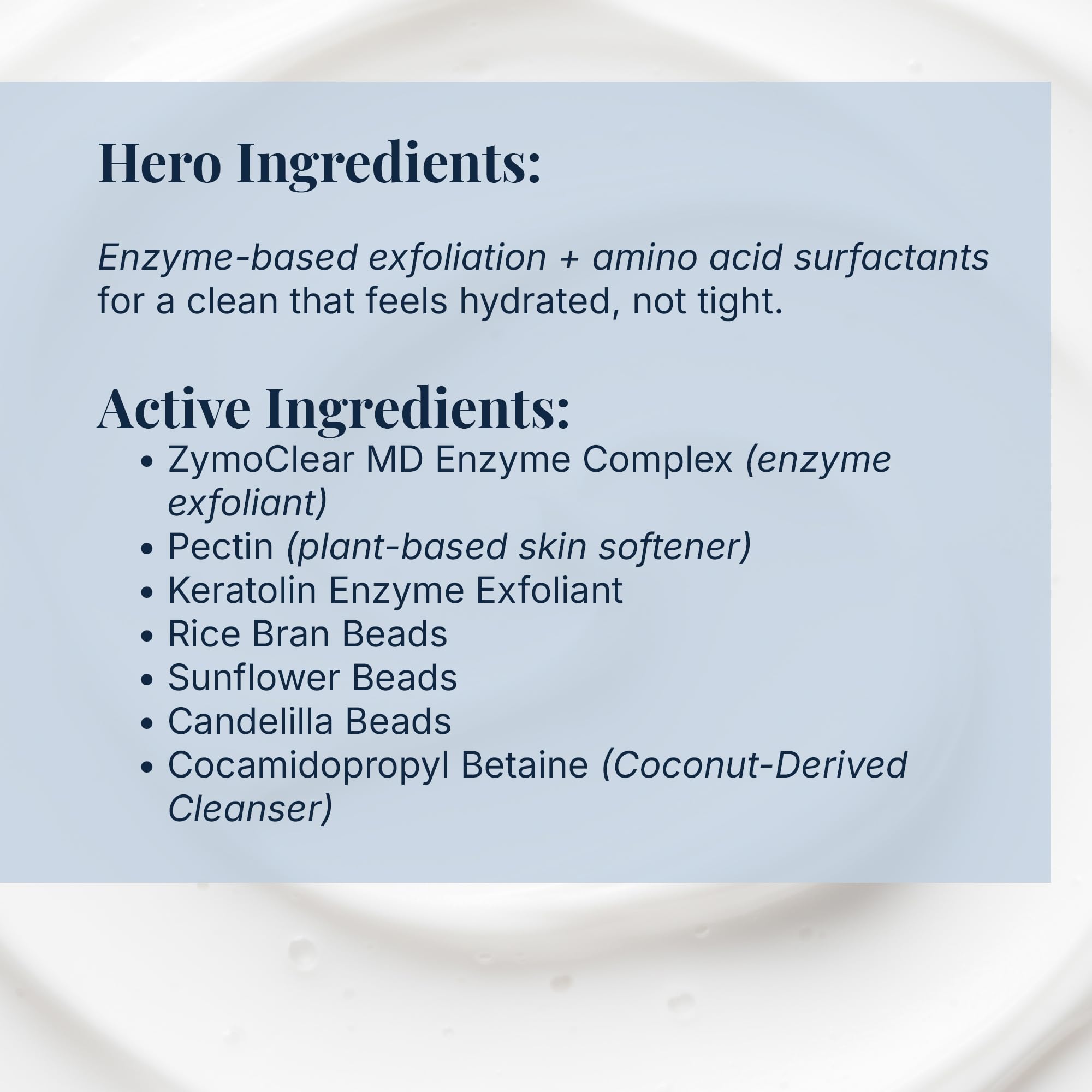 Pause & Effect Gentle Enzyme Cleanser with green tea ingredients emphasized