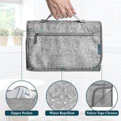 PAVILIA elastic brush rack secures razors and brushes.