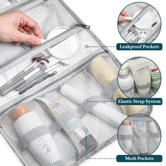 PAVILIA foam-padded compartments protect bottles during travel.
