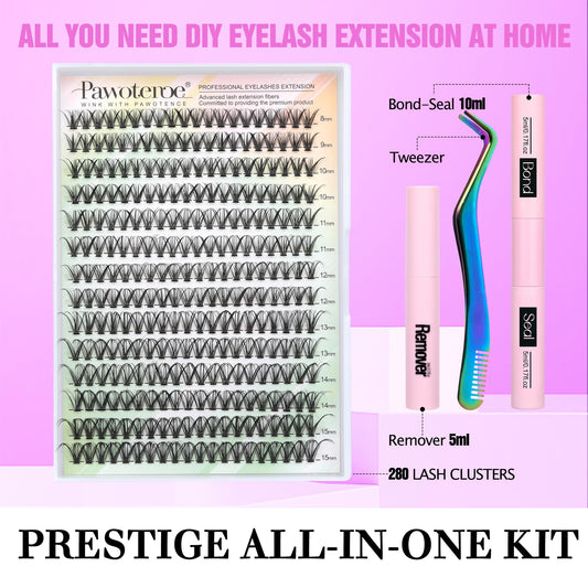 Pawotence 30D cluster lashes pack showing natural-looking fullness