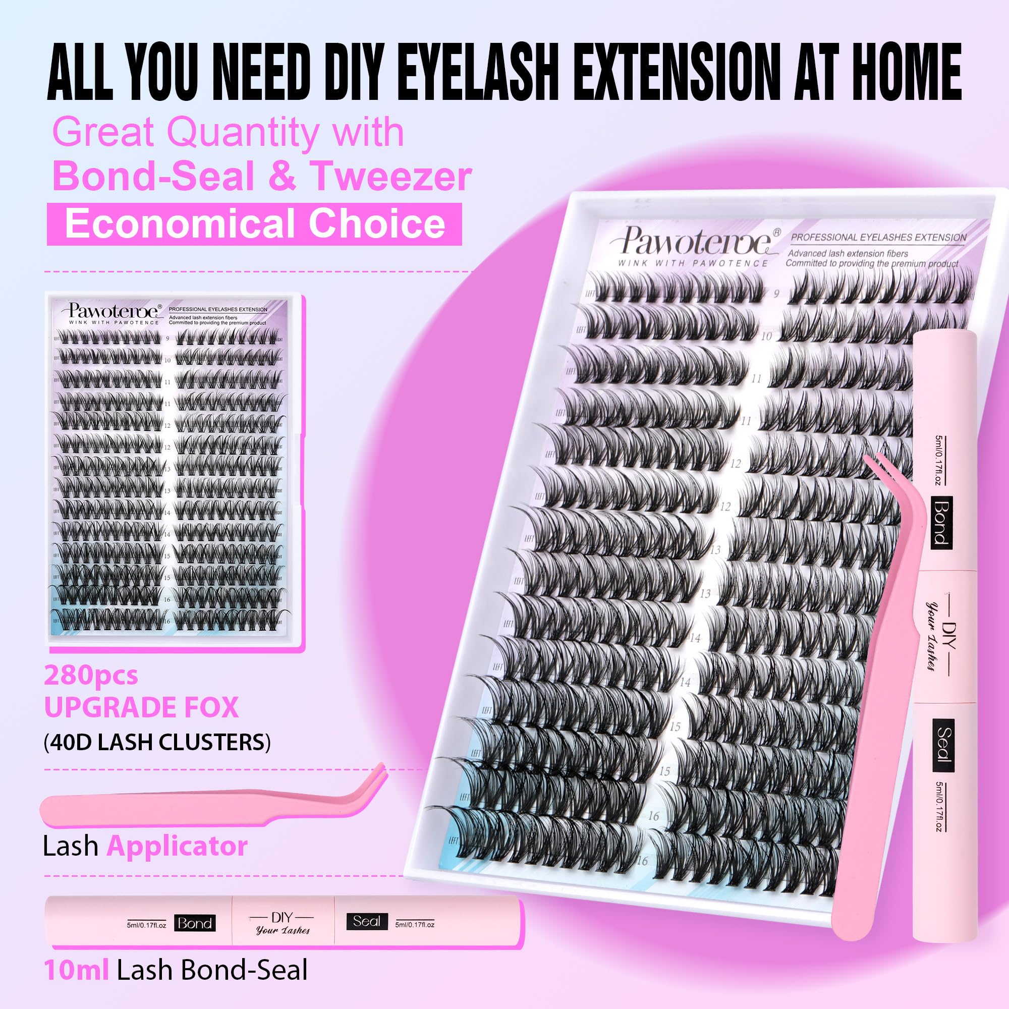 Pawotence cat eye kit illustration for DIY eyelash extensions