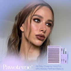 Pawotence cluster lashes kit supports fast at home extensions.