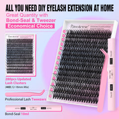 Pawotence cluster lashes with soft fibers for natural-looking volume.