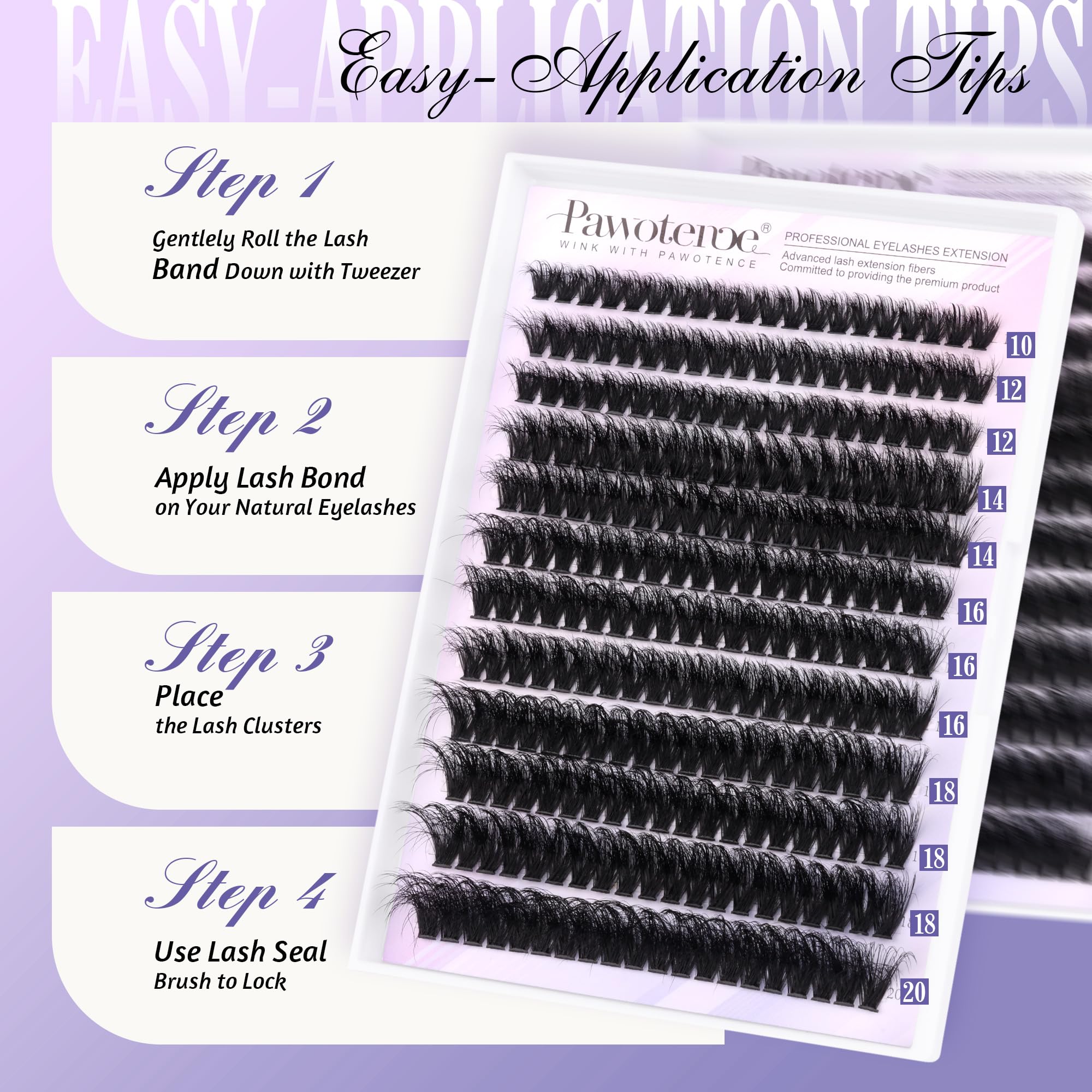 Pawotence finished lash look for natural enhancement.