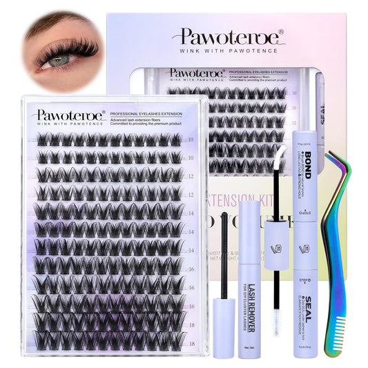 Pawotence Kira lash clusters kit 10mm offers versatile length options for blending.