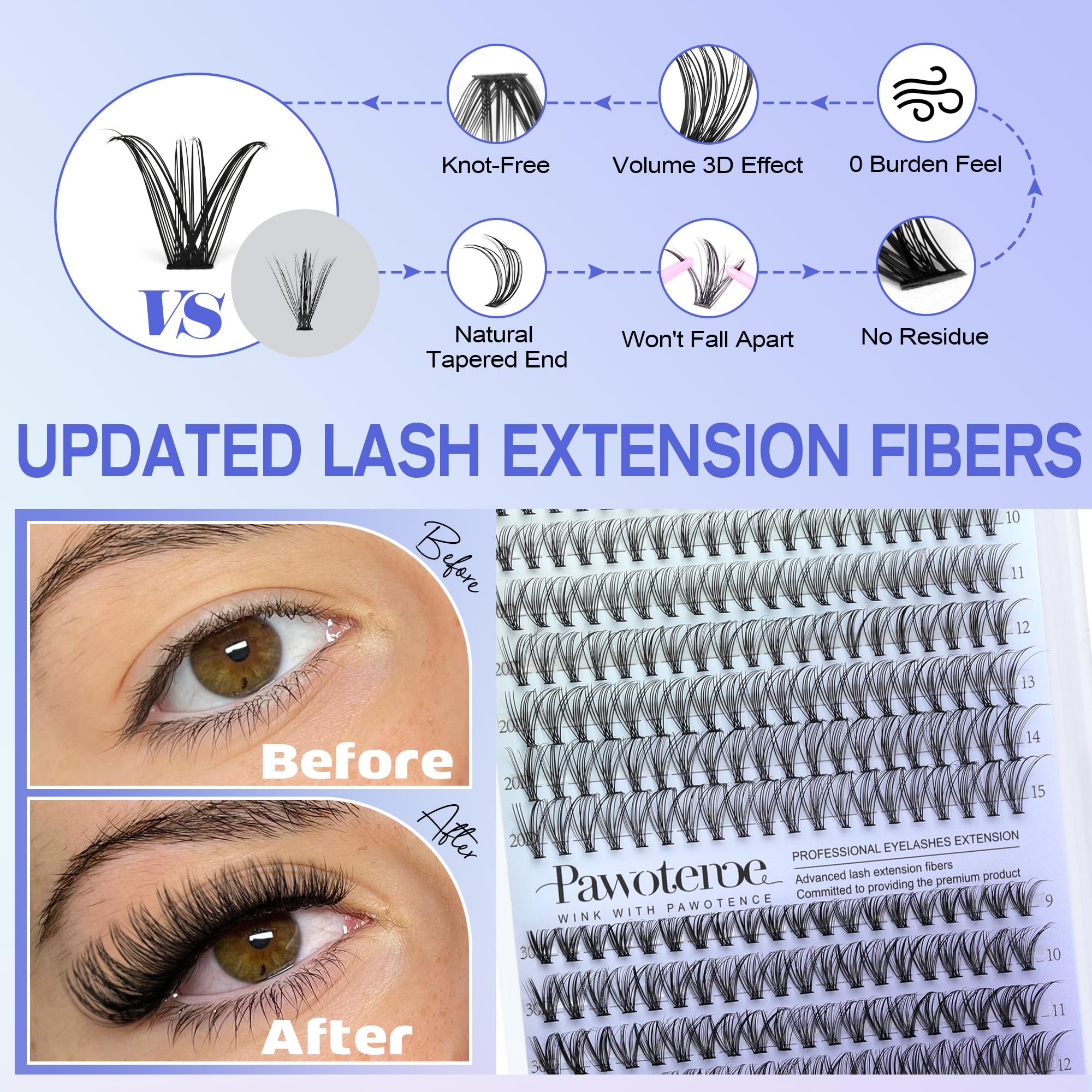 Pawotence lash applicator tweezers for precise DIY placement.