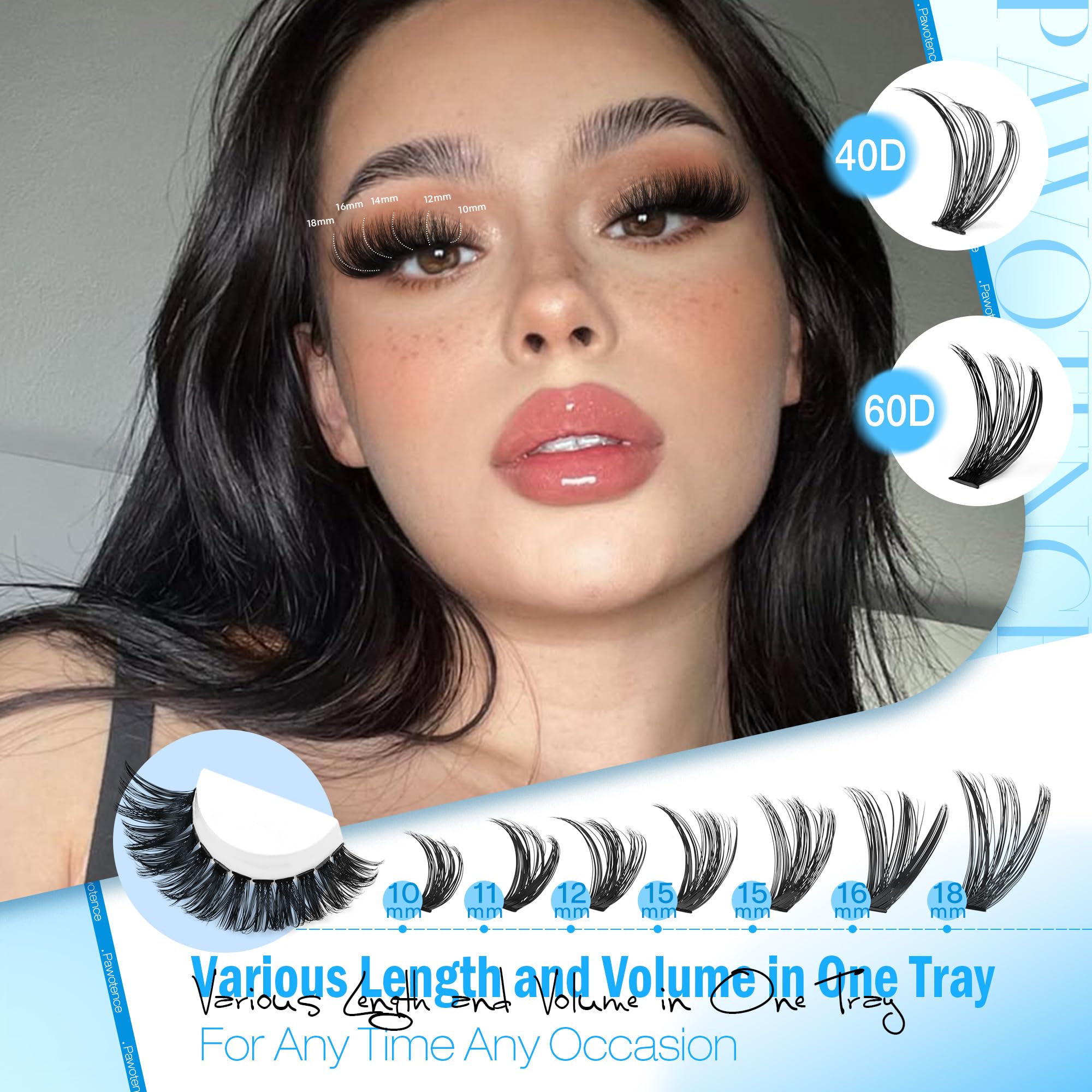 Pawotence lash applicator and tweezers for precise DIY placement.