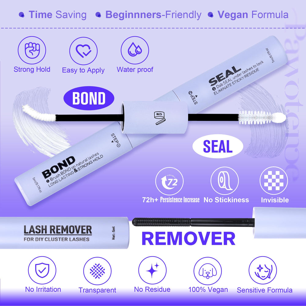 Pawotence lash applicator allows precise, clean cluster placement.
