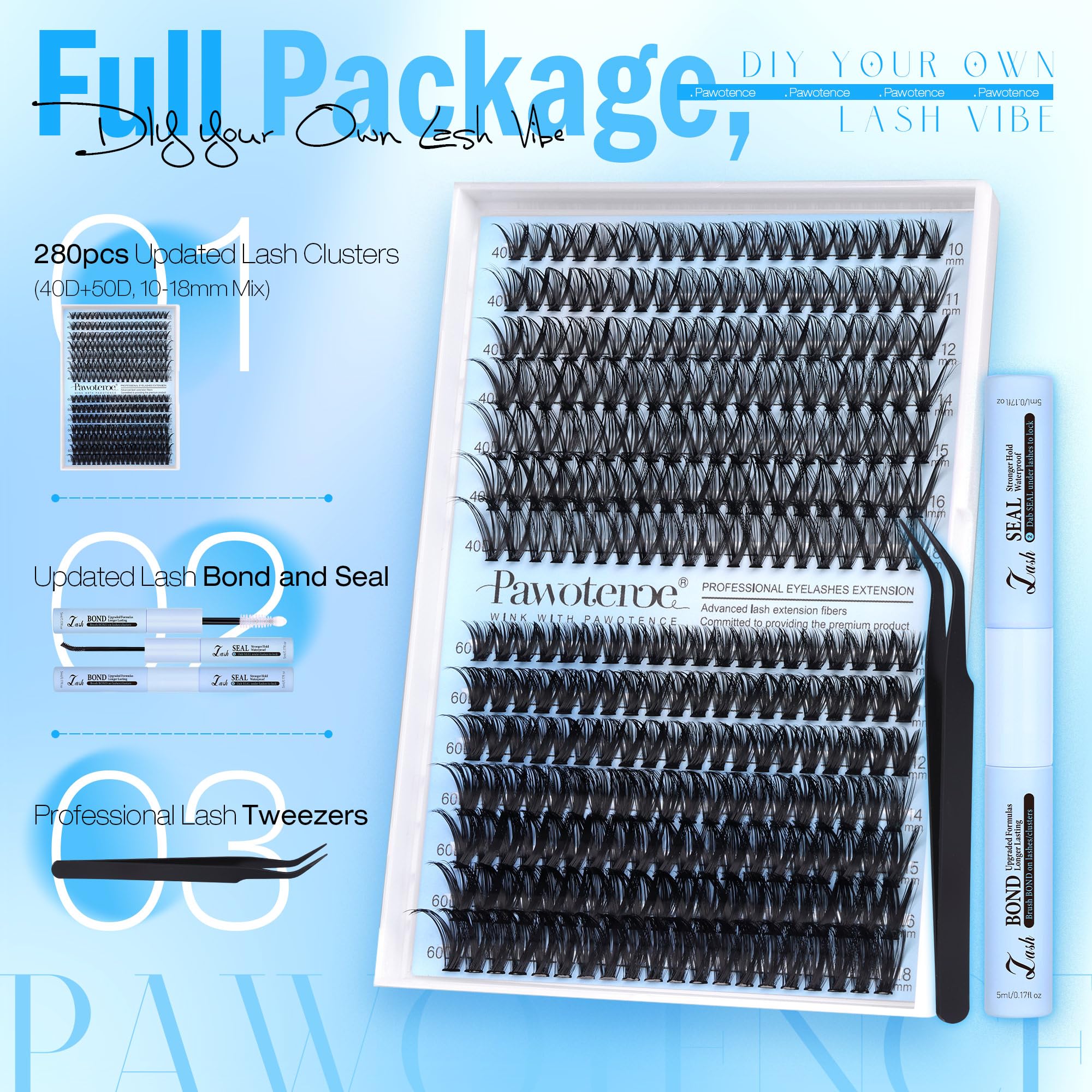Pawotence lash bond and seal for secure adhesion and lasting finish.