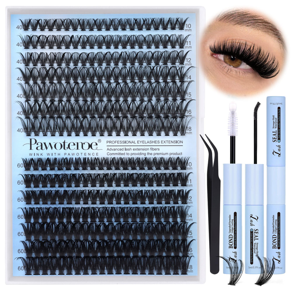 Pawotence lash clusters 10-18mm for natural, customizable volume.