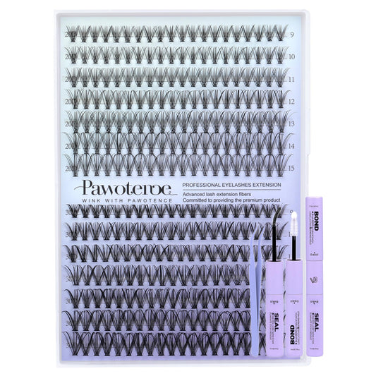 Pawotence lash kit 280pcs clusters for natural look at home.