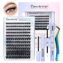 Pawotence Misha lash clusters kit contents for complete application.