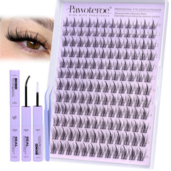 Pawotence natural lash clusters 10-16mm for subtle daily glamour.