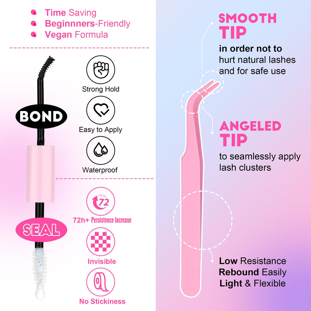 Pawotence varied-length clusters for customizable lash looks.