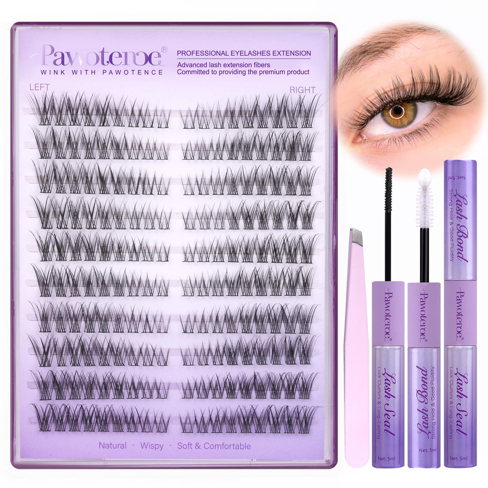 Pawotence Wispy Lash Clusters 180pcs for natural at-home lash extensions