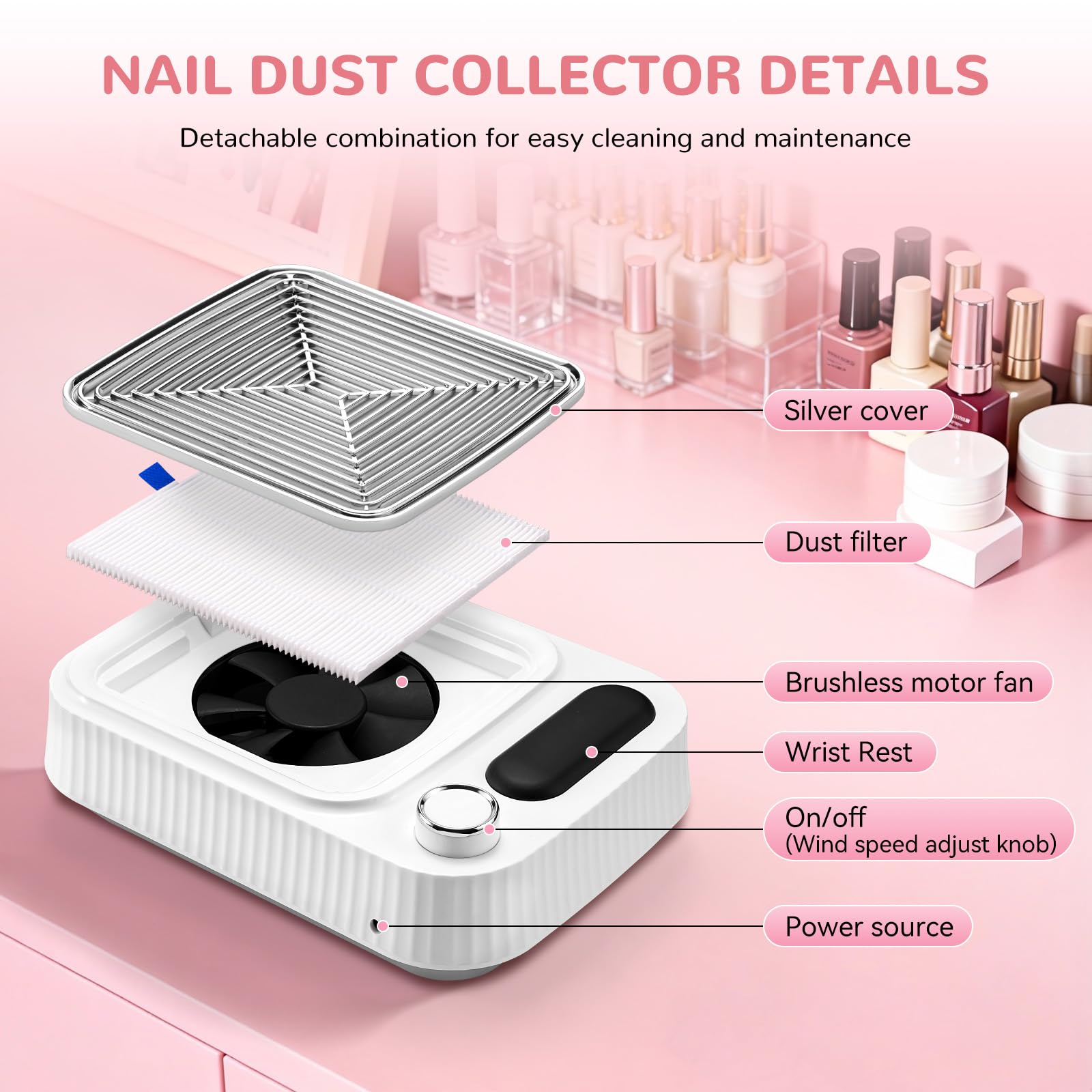 Paxato Nail Duster Collector low-noise operation during extended sessions