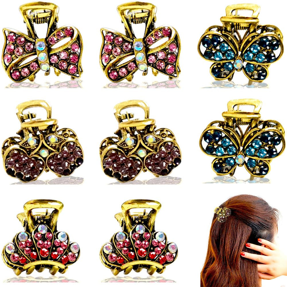 PBQOA bowknot clip with crystals for secure everyday wear