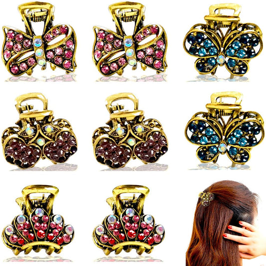 PBQOA bowknot clip with crystals for secure everyday wear