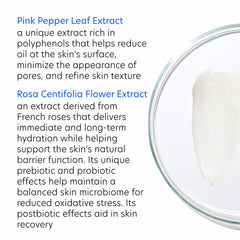 Image emphasizes pore-minimizing effect and smoother complexion