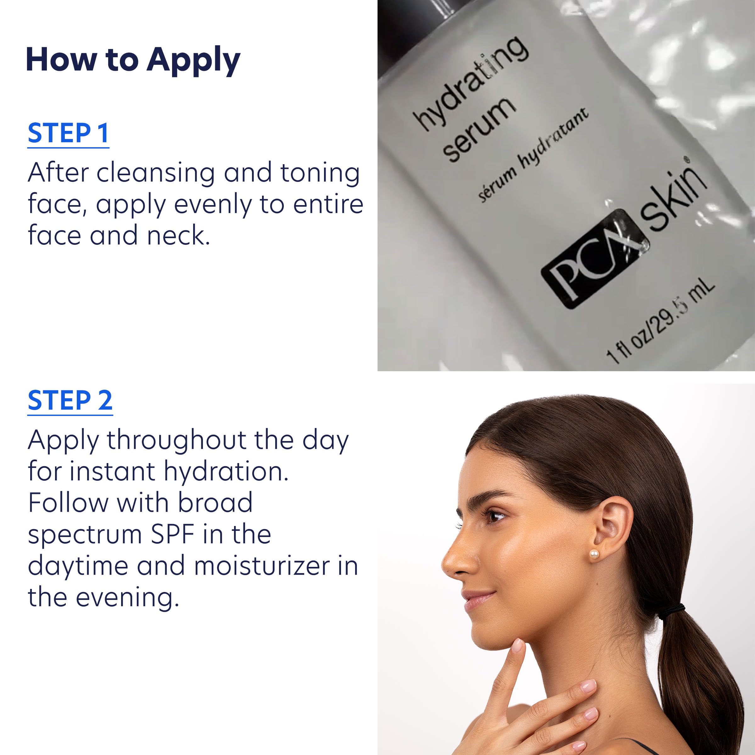 Dye-free fragrance-free PCA SKIN packaging emphasizing safety for sensitive skin.