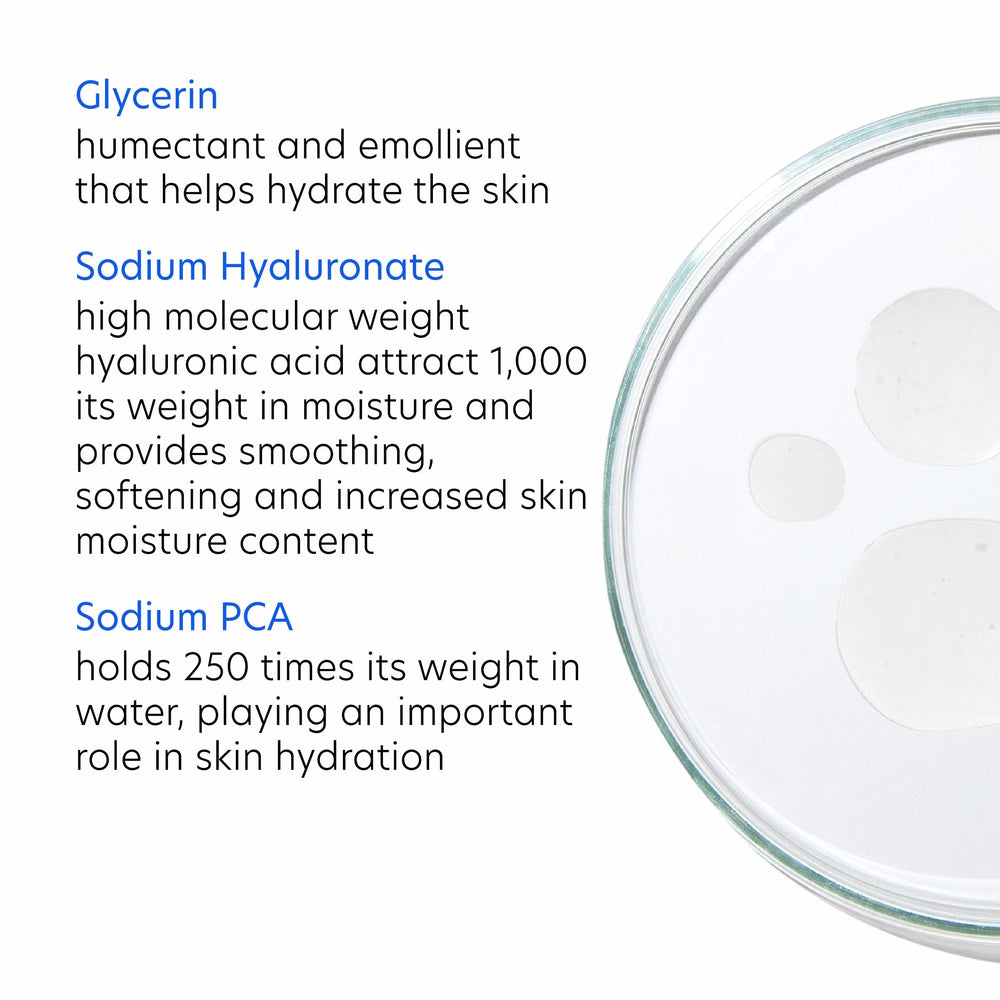 PCA SKIN Hydrating Serum shown with SPF for day routine compatibility.