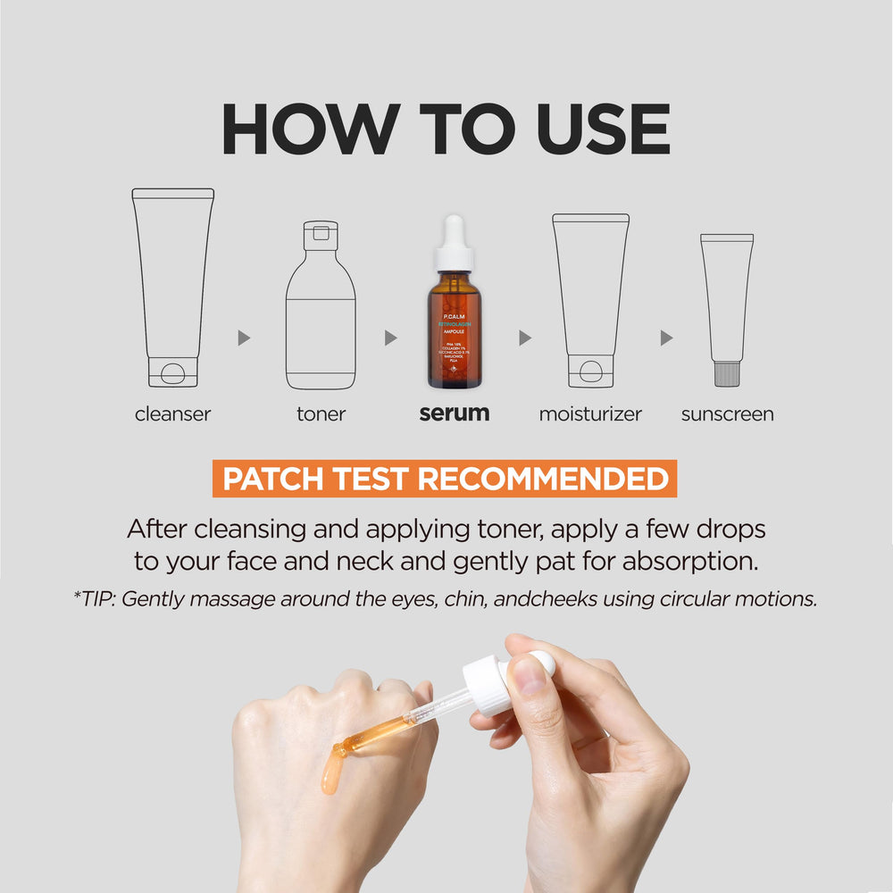 P.CALM Retinolagen Ampoule glass-skin look emphasizing even tone and glow