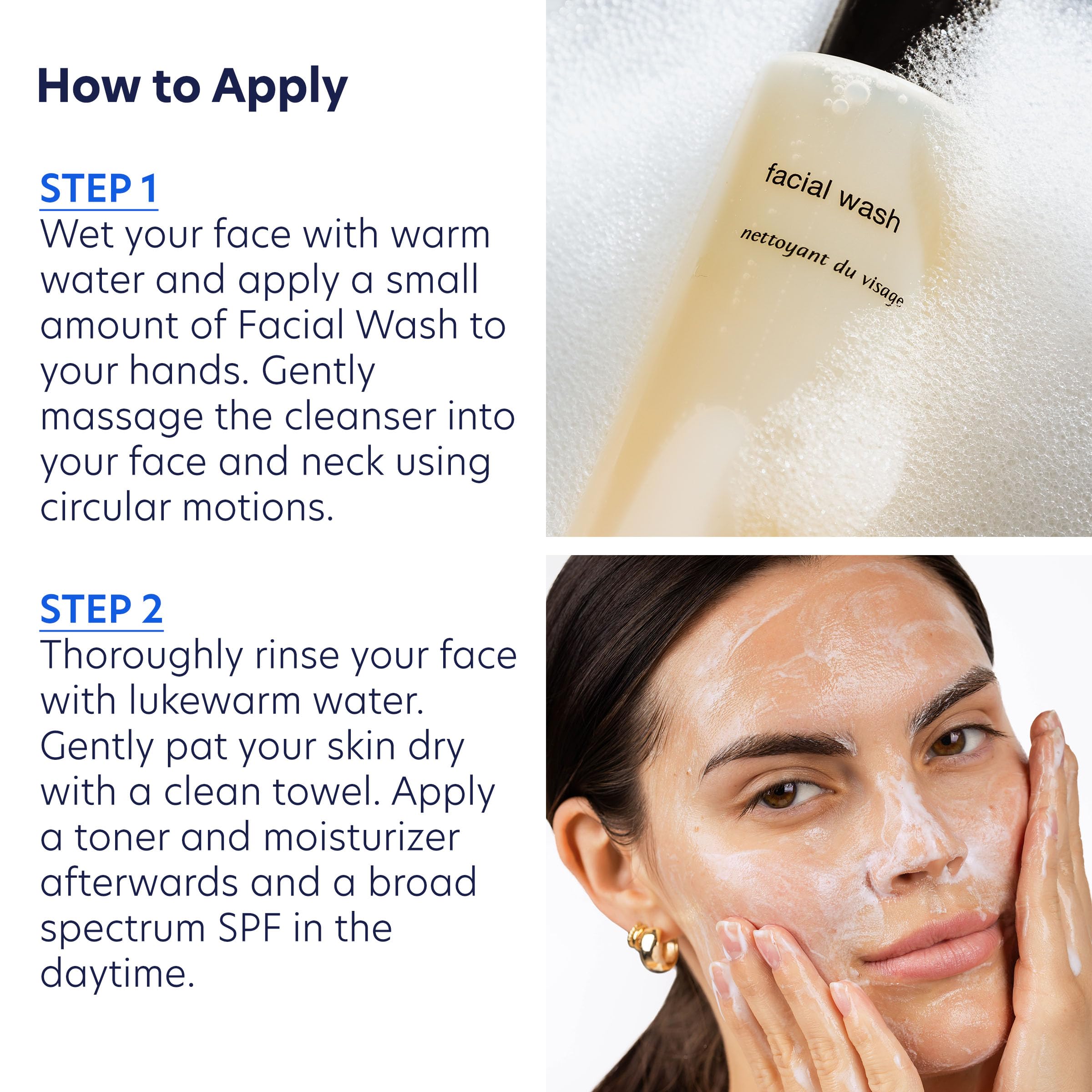 PCA SKIN Face wash bottle massage demonstrating gentle cleanse