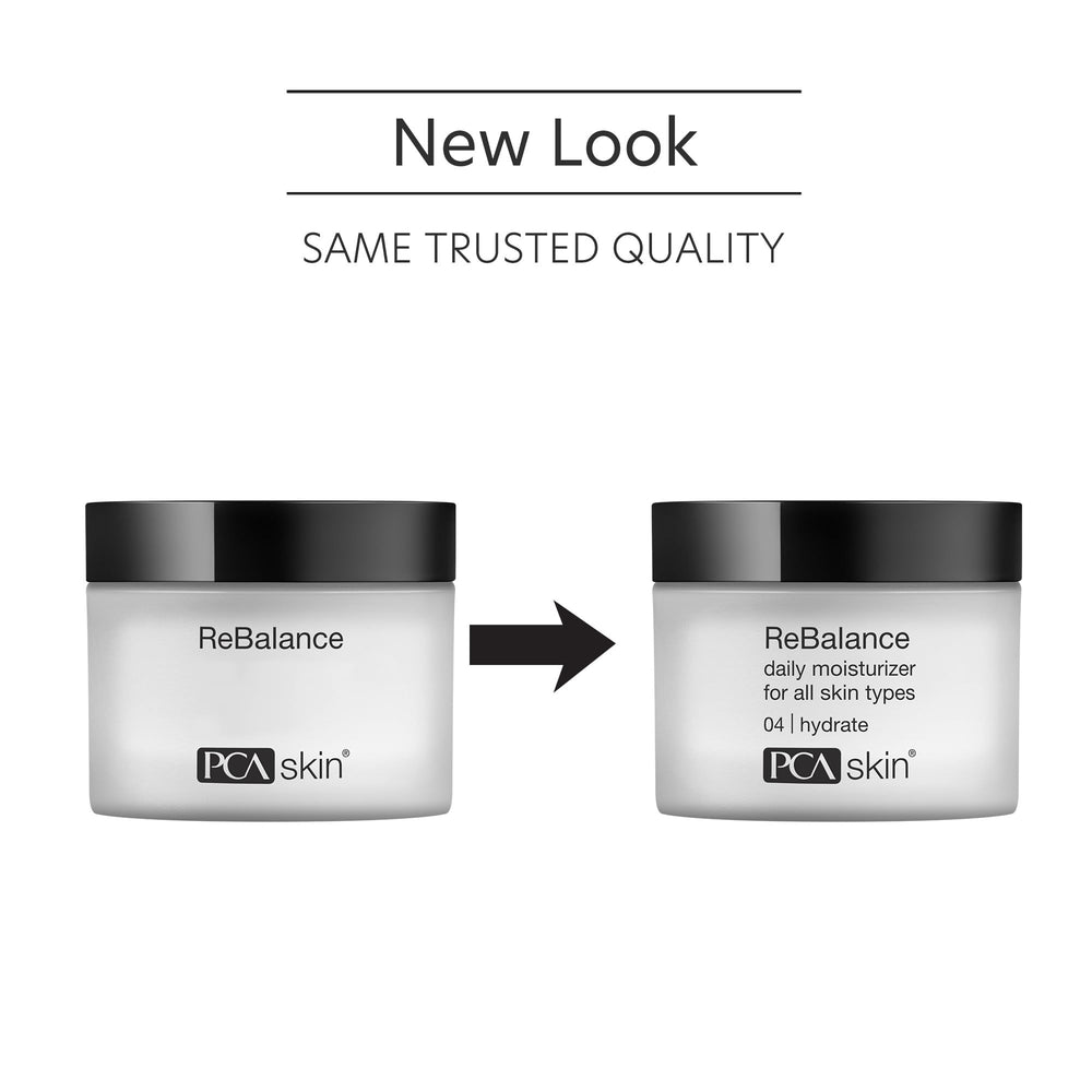 PCA SKIN ReBalance on hand demonstrates lightweight, non-greasy moisture for daytime use