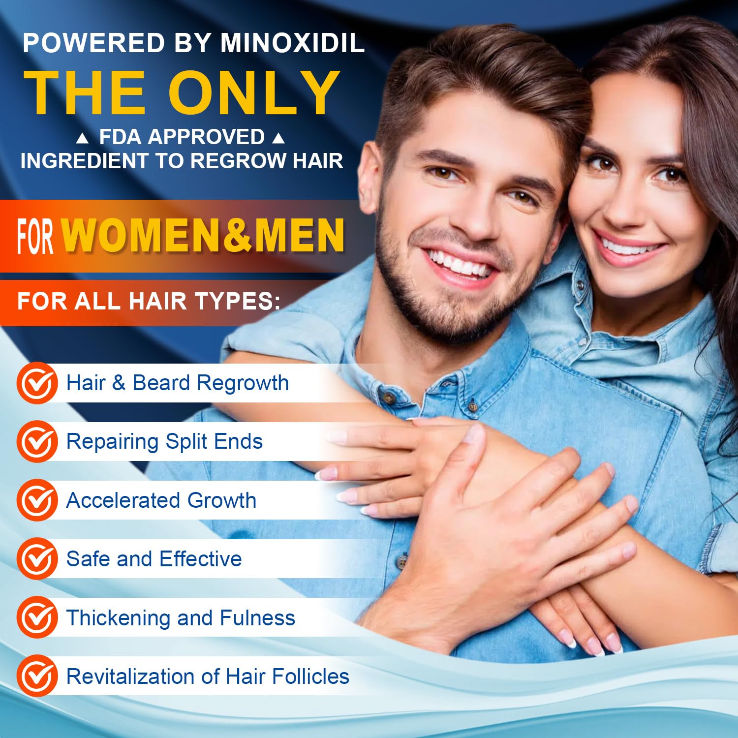 Pdam Minoxidil closeup on hair follicles and roots