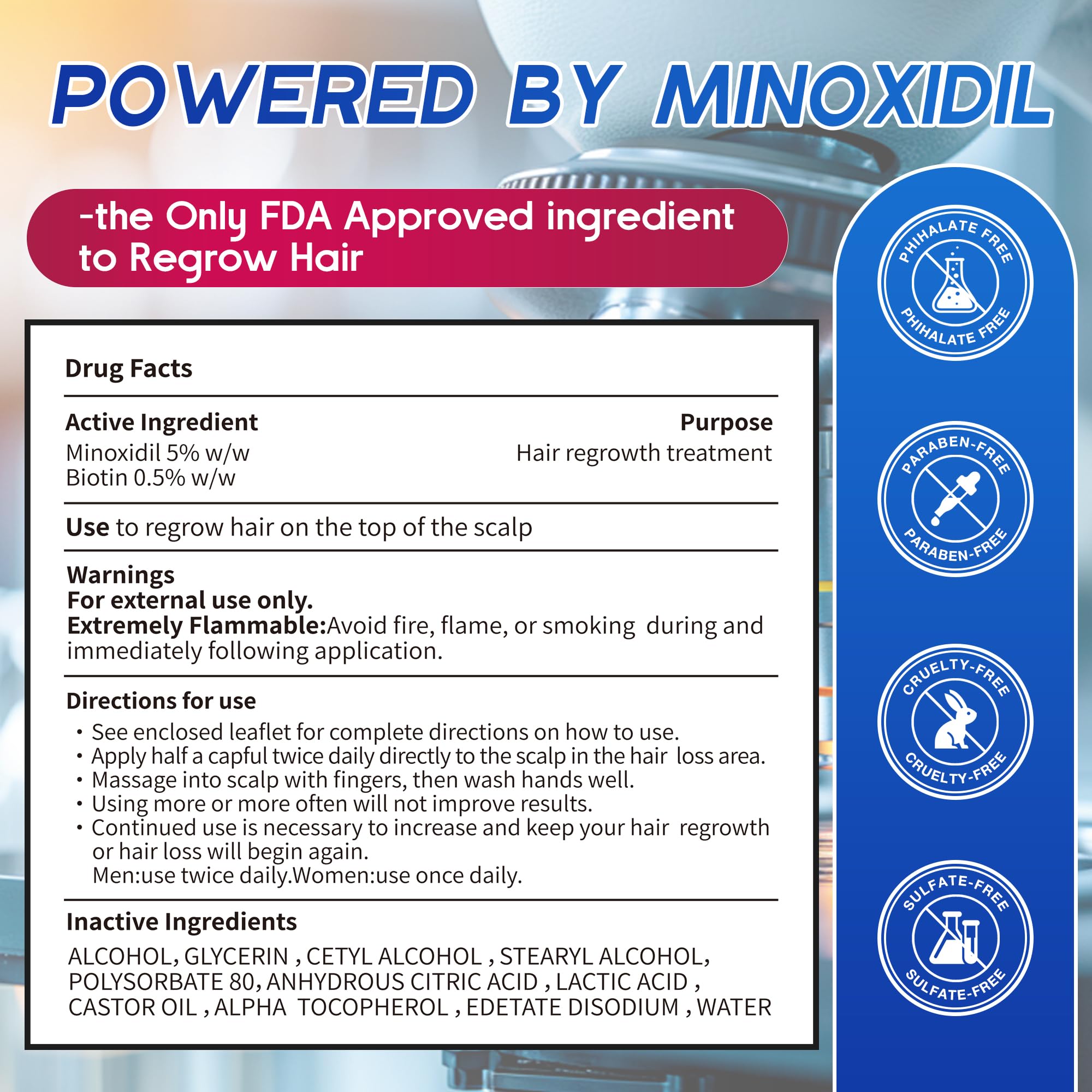 Pdam Minoxidil foam presenting fuller-looking hair over time