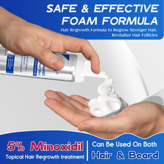 Pdam Minoxidil foam packaging displays two-month supply