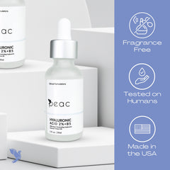 Peac Hyaluronic Acid 2% + B5 Serum 1oz packaging ideal for travel hydration.