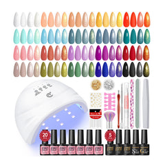 PEACECOLOR 38-piece gel kit with assorted shades for at-home manicures
